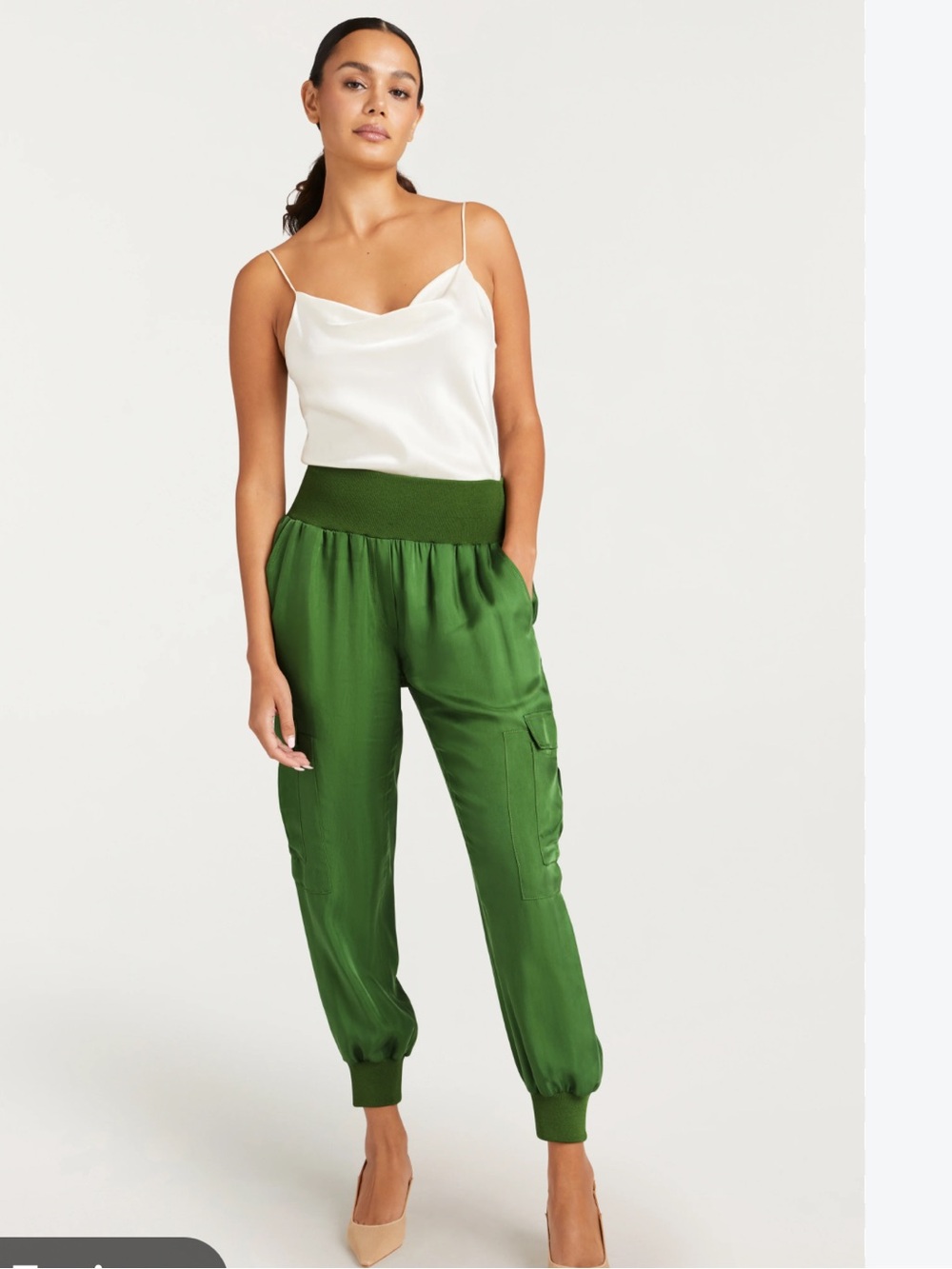 cinq a sept Giles pants Olive Green Elastic-Waist Cargo small